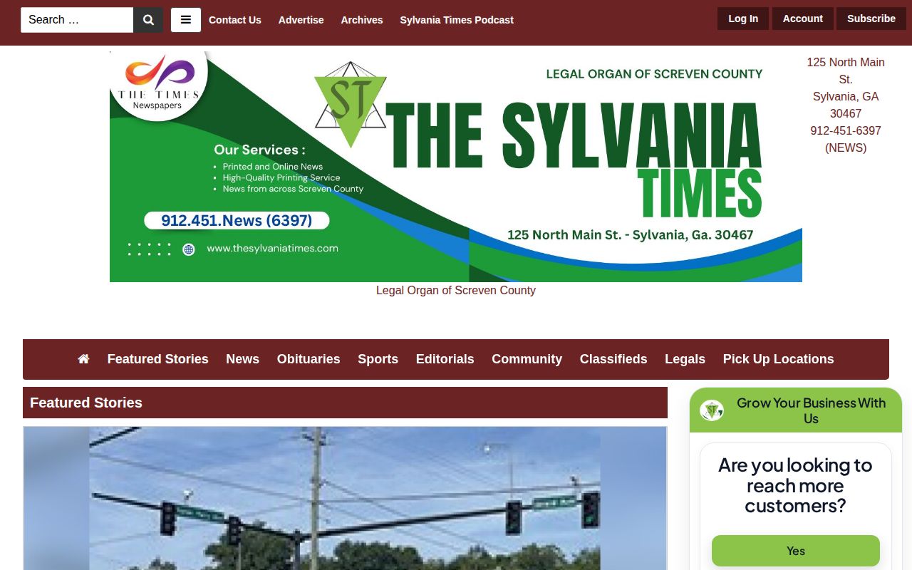 The Sylvania Times local newspaper source for Screven County crime news