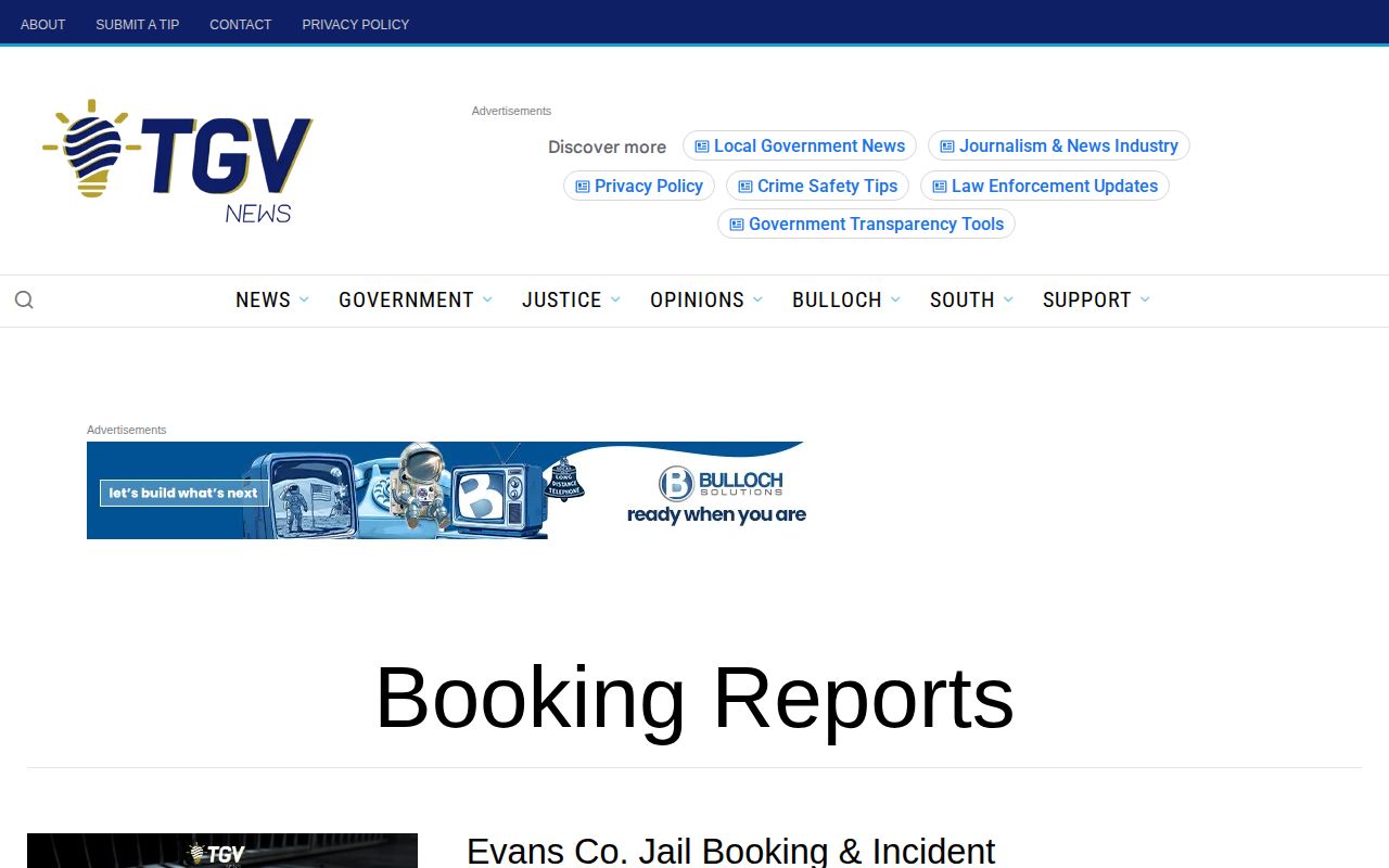 Screven County booking-report category from The Georgia Virtue